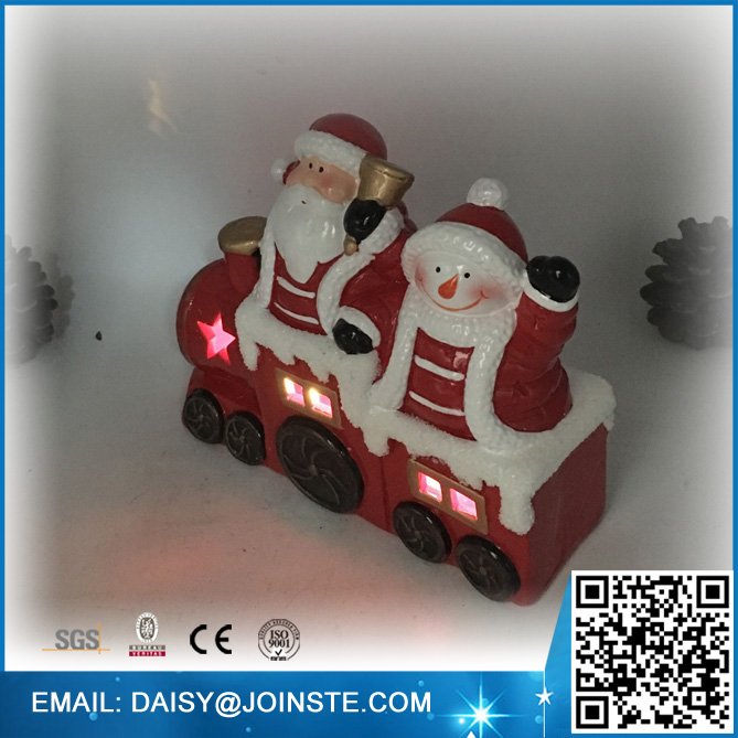 Ceramic terracotta lighting train head christmas