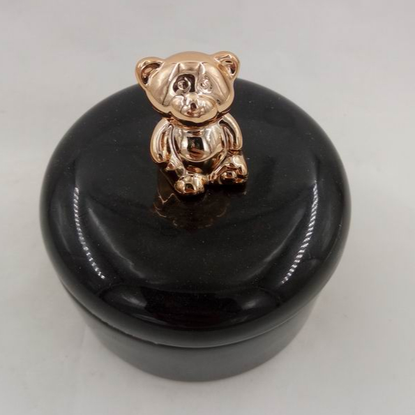 Bear Shape Ceramic Trinket Box, rings /earrings /necklaces /pendants Jewelry Boxes