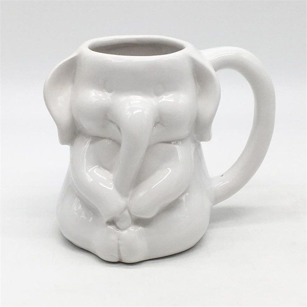 Plain white   elephant  coffee mug  hand made promotional mugs