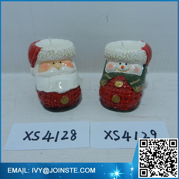 Factory custom Christmas theme candle jars hand printed ceramic candle jars