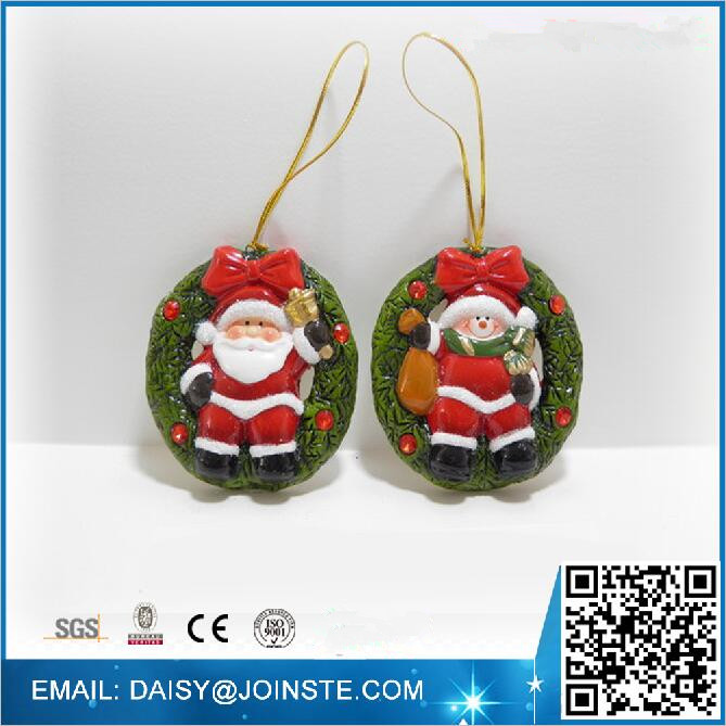 garland shaped ceramic christmas pendant with hanging cord