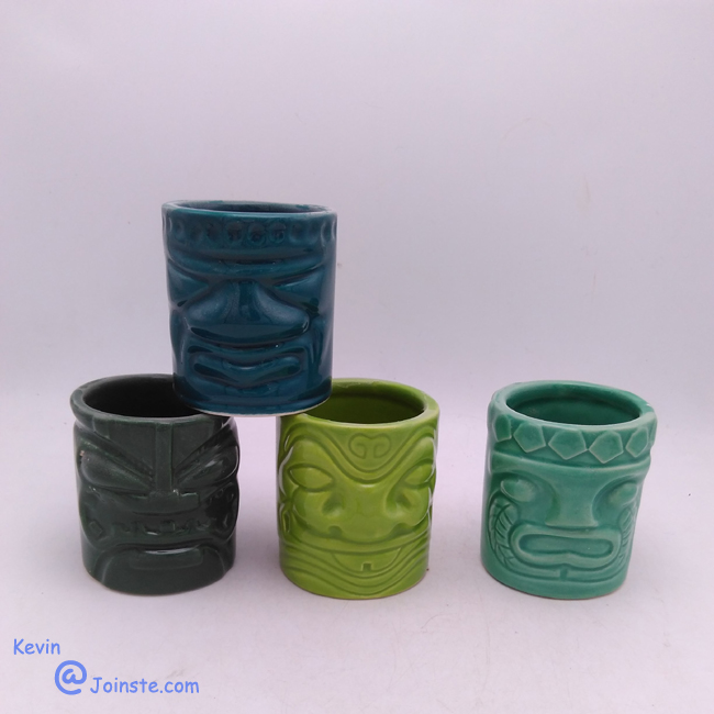 Tiki shot glass set, Custom accept