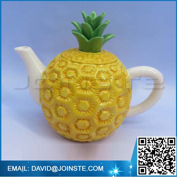 Cheap pineapple shape ceramic teapot, ceramic teapot bulk,ceramic teapot