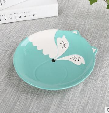 Fox ceramic coffee shop salad dishes customized fox plates