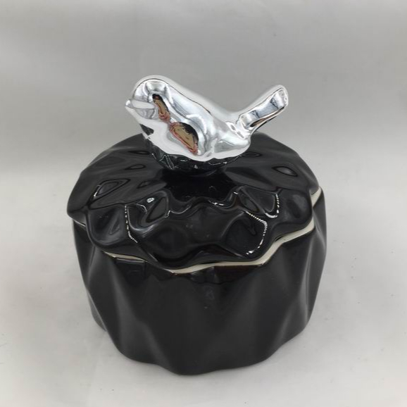 Bird Ceramic jewelry box,black jewelry box,box for jewelry