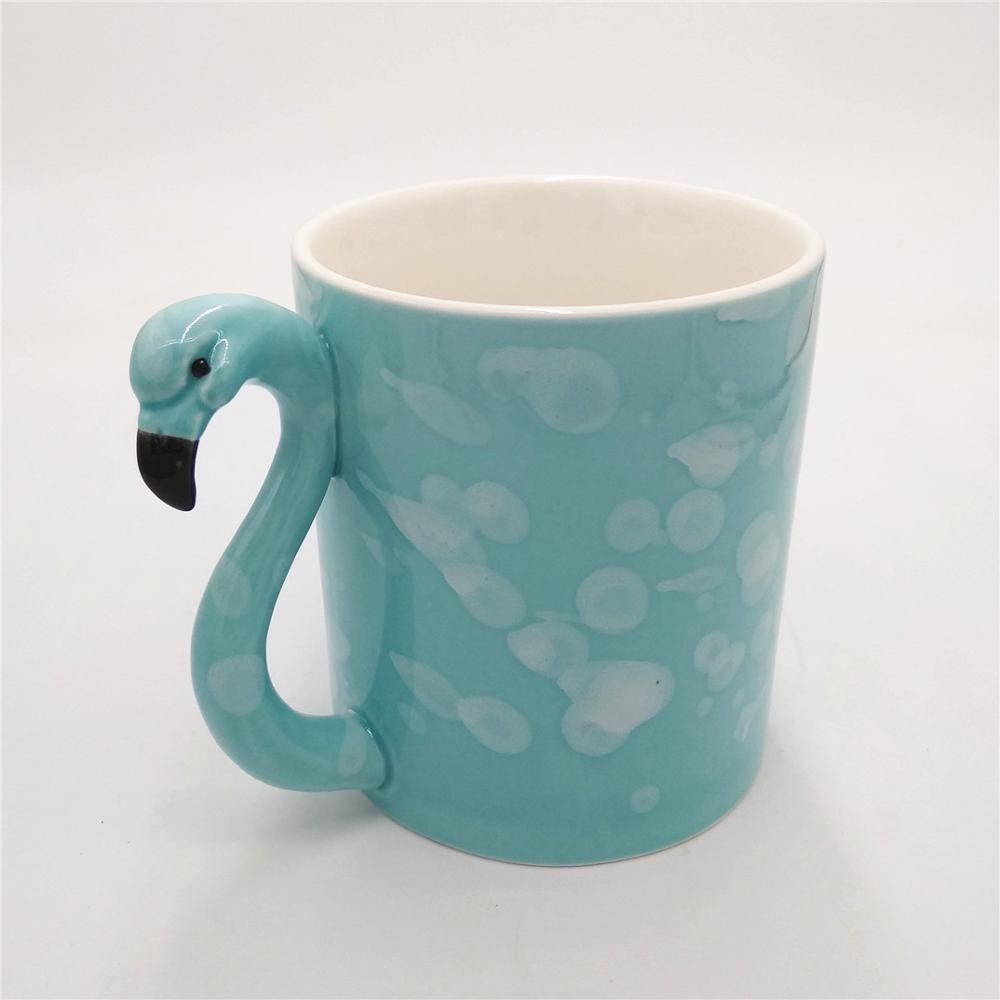 Blue flamingo coffee mug  creative ceramic hand made  coffee mug custom