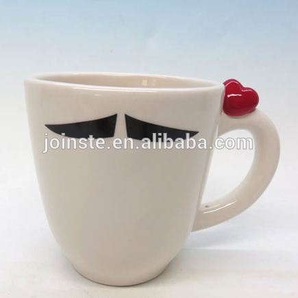 Standard size beard painting ceramic mug with handle